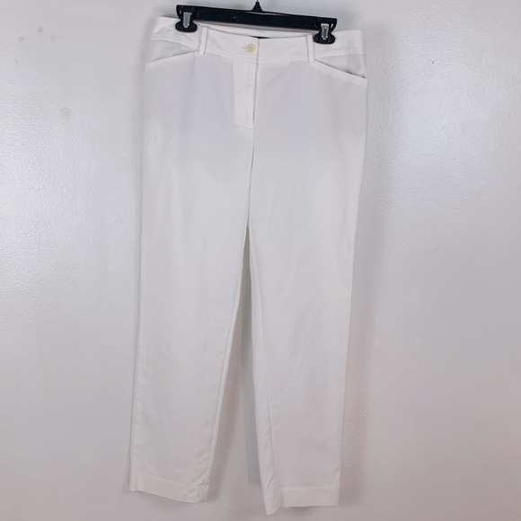 TALBOTS HAMPSHIRE ANKLE PANTS in White Size 6 - Picture 4 of 8
